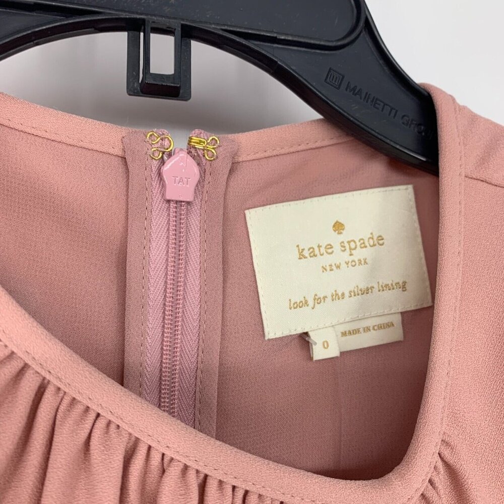 Kate Spade Dress Cutout Crepe Dress Pink Ruffle Eyelet NWT - Picture 8 of 16